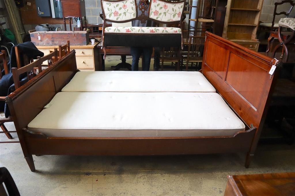 A So-To-Bed Empire style mahogany bedframe, width 180cm,